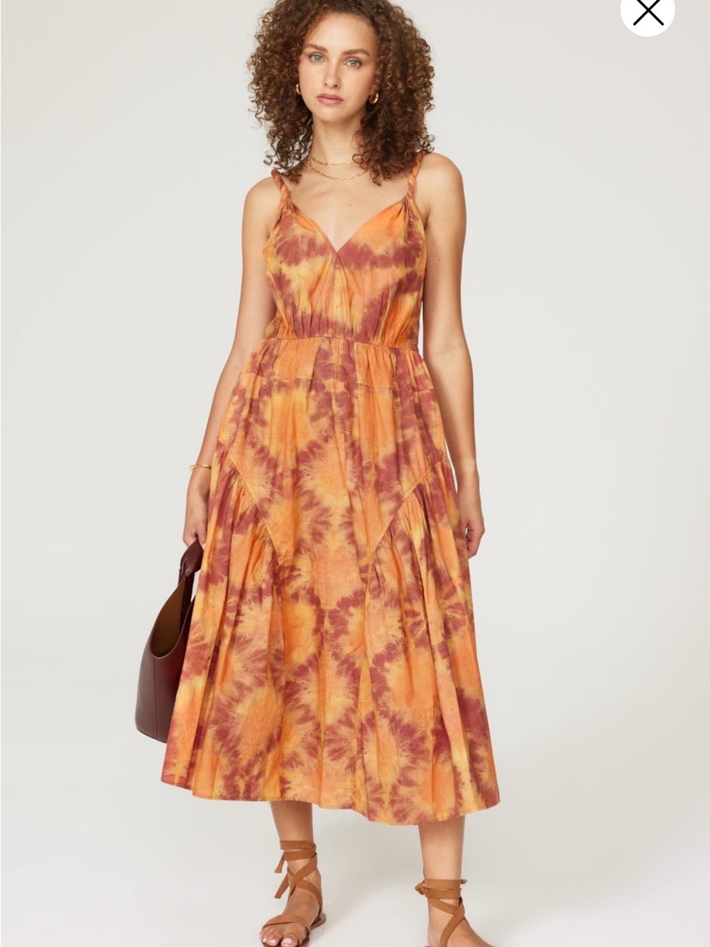 Ulla Johnson Ulla Johnson Valentina Cotton Poplin Midi Dress Red Topaz size 2